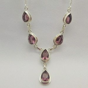 Pink amethyst 925 Sterling necklace
